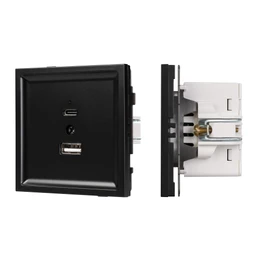 Фото #1 товара Механизм USB розетки SCT-TENDO-MUAC-PL-BK (5V, 3A, QC3) (Arlight, Черный)