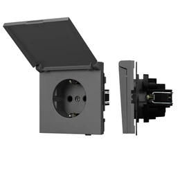 Фото #1 товара Механизм розетки влагозащищённый SCT-TENDO-MCP-SFPL-GR (230V, 16A) (Arlight, Матовый графитовый)