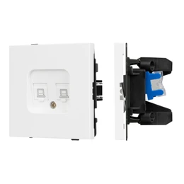 Фото #1 товара Механизм компьютерной розетки двойной SCT-TENDO-MPC2-PL-WH (RJ-45, CAT6) (Arlight, Белый)