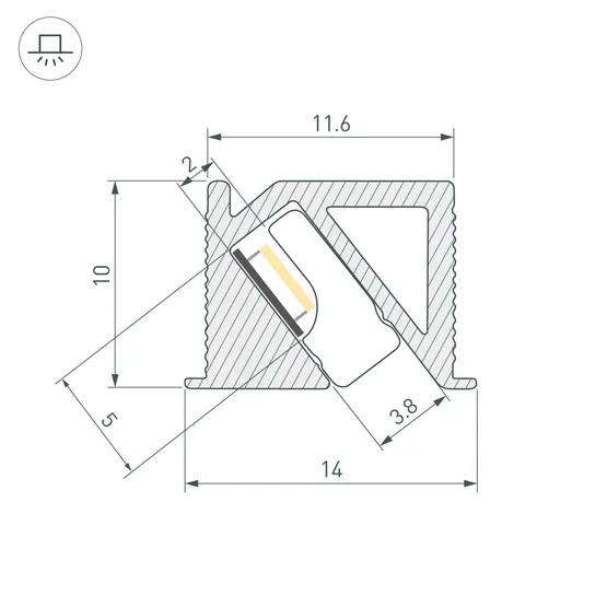 Фото #4 товара Профиль SL-BEVEL-H10-F14-2000 ANOD OLIVE GREY (Arlight, Алюминий)
