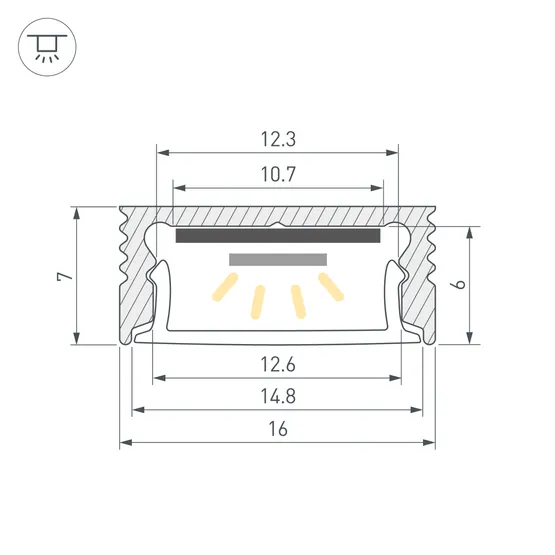 Фото #3 товара Профиль SL-SLIM-H7-2000 ANOD (BY) (Arlight, Алюминий)