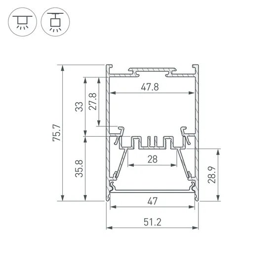 Фото #7 товара Профиль LINE-5075-HONEYCOMB-2000 BLACK (Arlight, Алюминий)