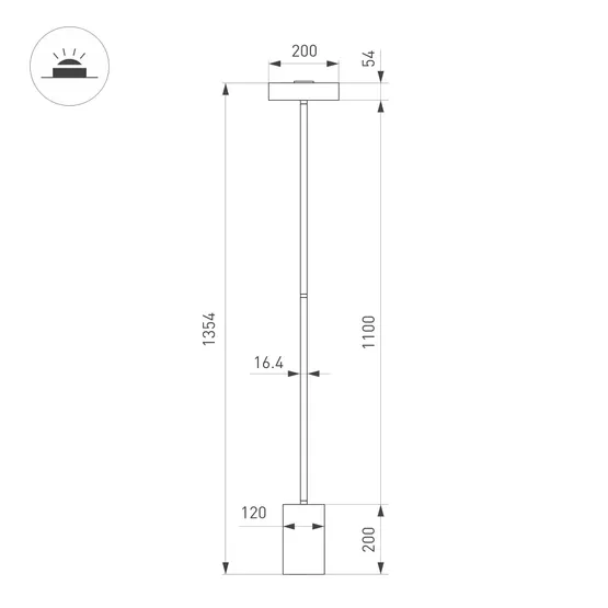 Фото #4 товара Светильник SP-SAMSARA-FLOOR-16W Warm3000 (BK, 110 deg, 230V) (Arlight, IP20 Металл, 3 года)