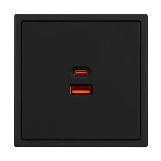 Фото #3 товара ARL NOBE USB Розетка тип A+C софт-тач черный оникс SCT-MUAC-SFPL-FC-BK (65W, QC3) (Arlight, -)