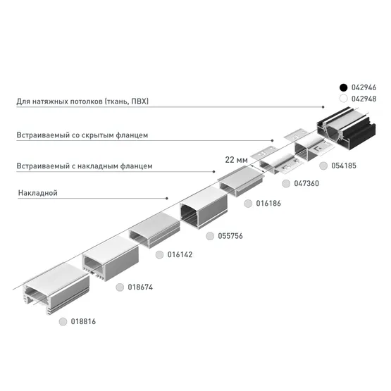 Фото #4 товара Профиль STRETCH-20-CEIL-D-CENTER-2000 WHITE (Arlight, Алюминий)