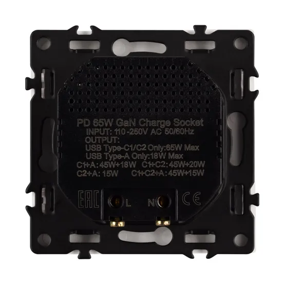 Фото #2 товара Механизм розетки с быстрой USB зарядкой SCT-NOBE-MUACC-SFPL-FC-WH (65W, QC3) (Arlight, -)