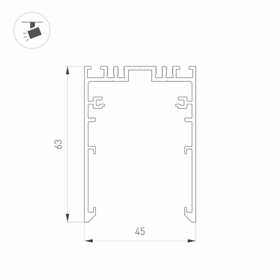 Фото #3 товара Трек MAG-TRACK-4563-3000 (BK, 5LN) (Arlight, IP20 Металл, 5 лет)