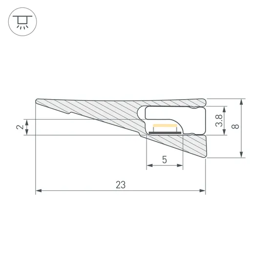 Фото #4 товара Профиль SL-MINI-SHELF-H8-2000 ANOD OLIVE GREY (Arlight, Алюминий)
