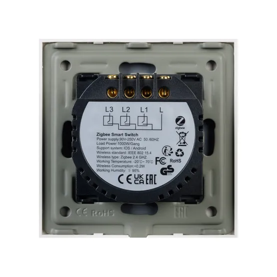 Фото #3 товара Выключатель сенсорный SWT-OMALI-S03-ZB-WH (250V, 10A, Zigbee) (Arlight, Стекло)