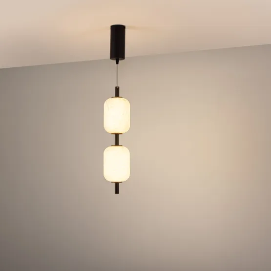 Фото #3 товара Светильник SP-CARAMELA-HANG-R120-7W Warm2700 (BK, 300 deg, 230V) (Arlight, IP20, Натуральный шелк, 3 года)