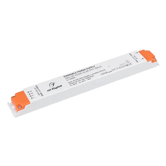 Фото товара Блок питания ARV-SP-24240-SLIM-PFC-DALI2 (24V, 10A, 240W) (Arlight, IP20 Пластик, 5 лет)