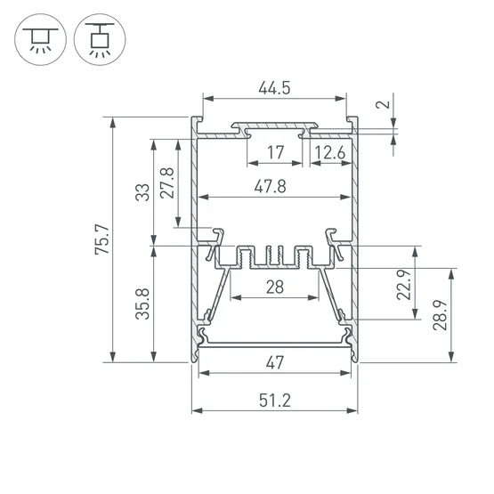 Фото #7 товара Профиль LINE-5075-HONEYCOMB-2000 BLACK (Arlight, Алюминий)