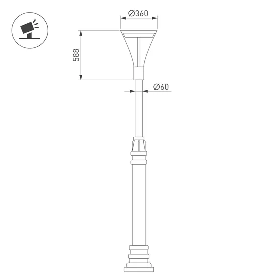 Фото #2 товара Светильник OXOR-LUMME-BUE-О - 360x588-50W Day4000 (BK, 120 deg, 230V) IP65 (Arlight, -)