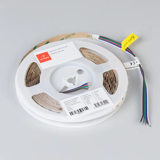 Фото #5 товара Светодиодная лента RT-A168-10mm 24V RGBW-White (20 W/m, IP20, 5m) (Arlight, высок.эфф.150 лм/Вт)