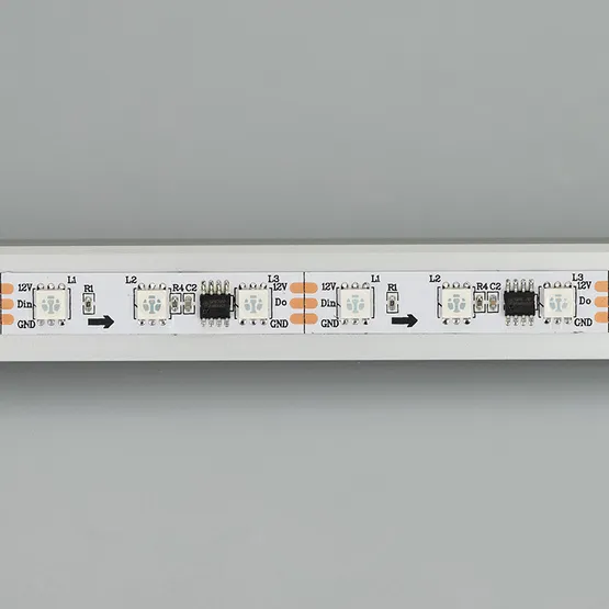 Фото #3 товара Светодиодная лента SPI-5000-5060-60 12V Cx3 RGB (10mm, 14.4W/m, IP20) (Arlight, бегущий огонь)