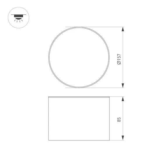 Фото #3 товара Светильник SP-CYLINDO-R160-18W Day4000 (BK, 110 deg, 230V) (Arlight, IP54 Металл, 3 года)